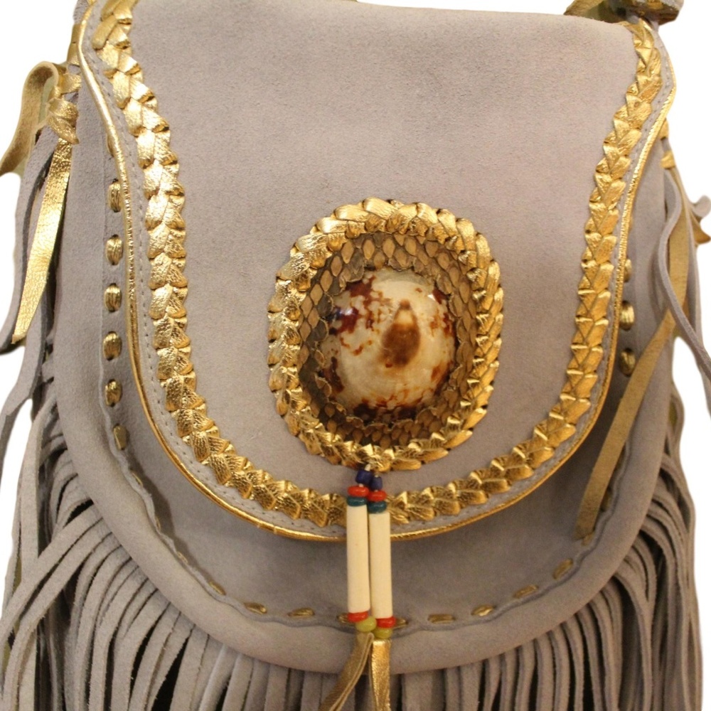 GADO GADO MARGRIET SLATE BLUE & GOLD PURSE